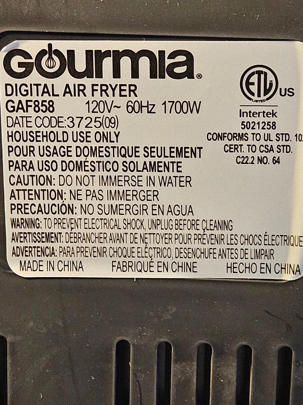 Gourmia 8-Qt. Digital Air Fryer