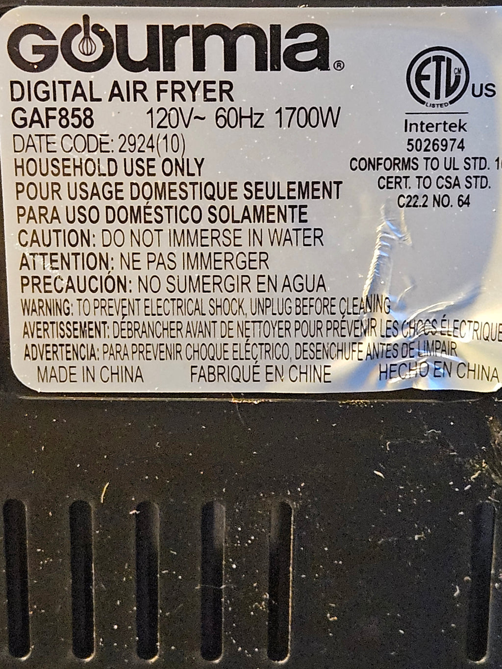 Gourmia 8 Qt. Digital Air Fryer