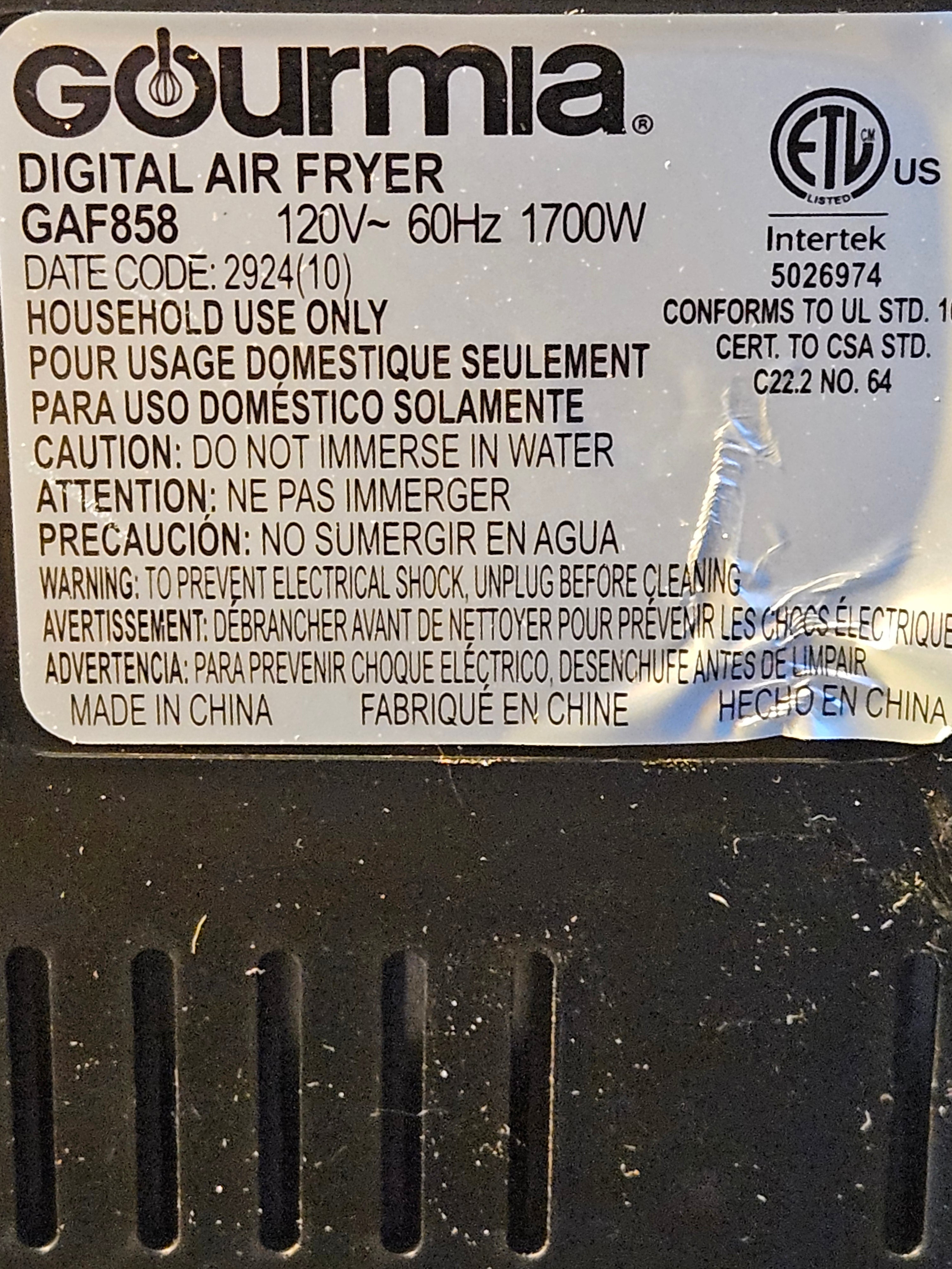 Gourmia 8 Qt. Digital Air Fryer
