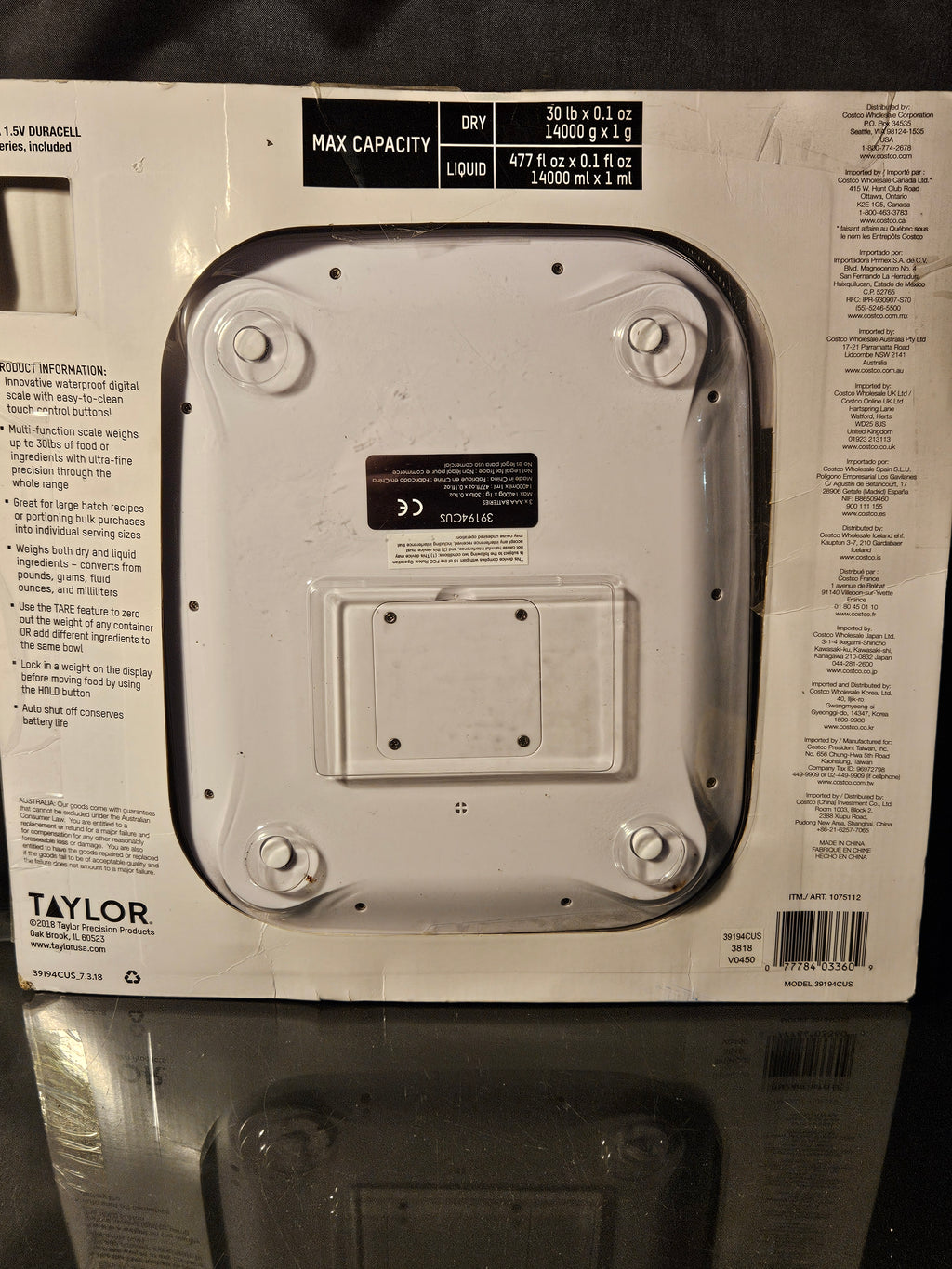 Taylor Digital Waterproof Kitchen Scale