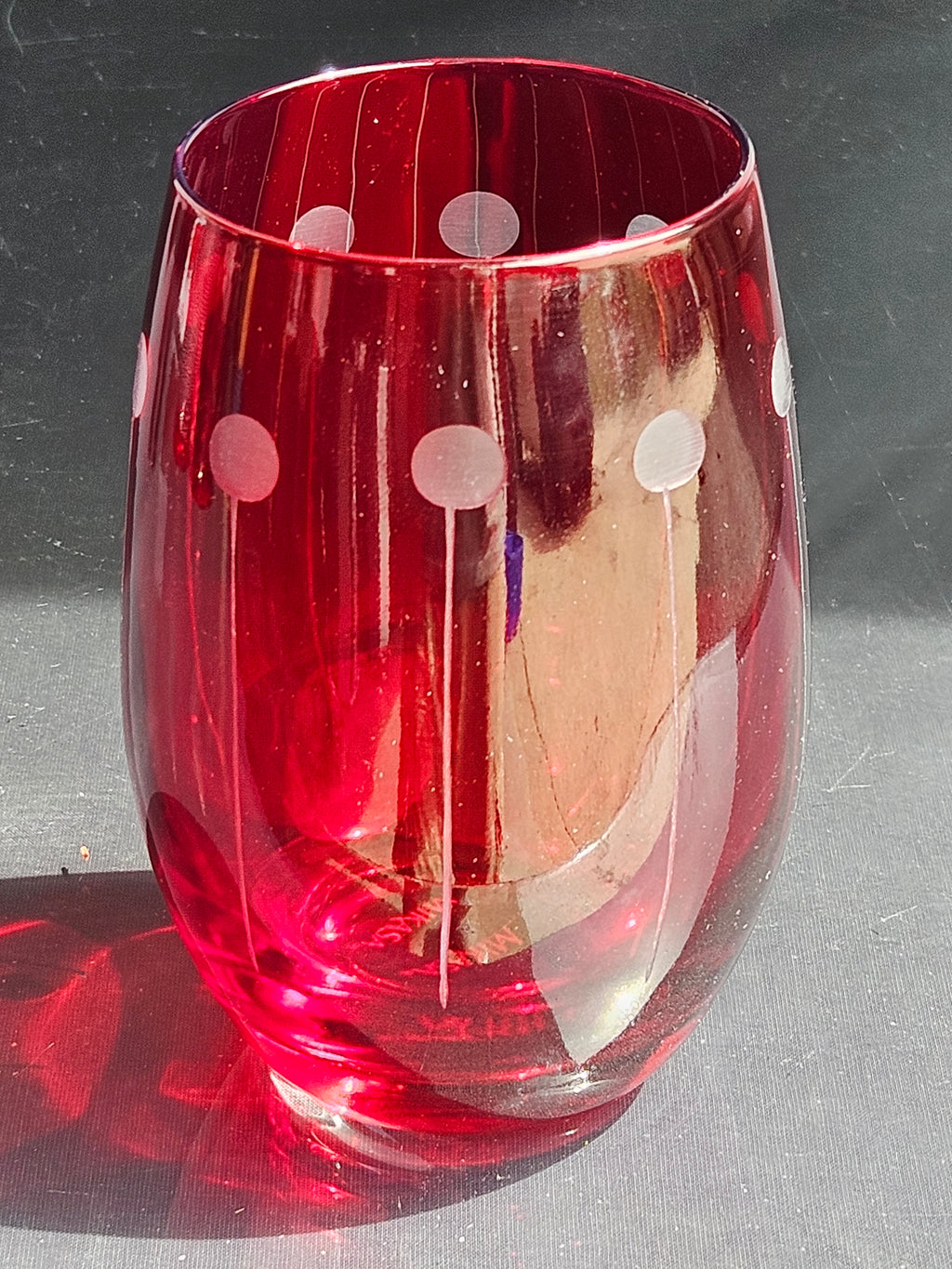 Mikasa Cheers Set of 4 Ruby Stemless Wine Glasses