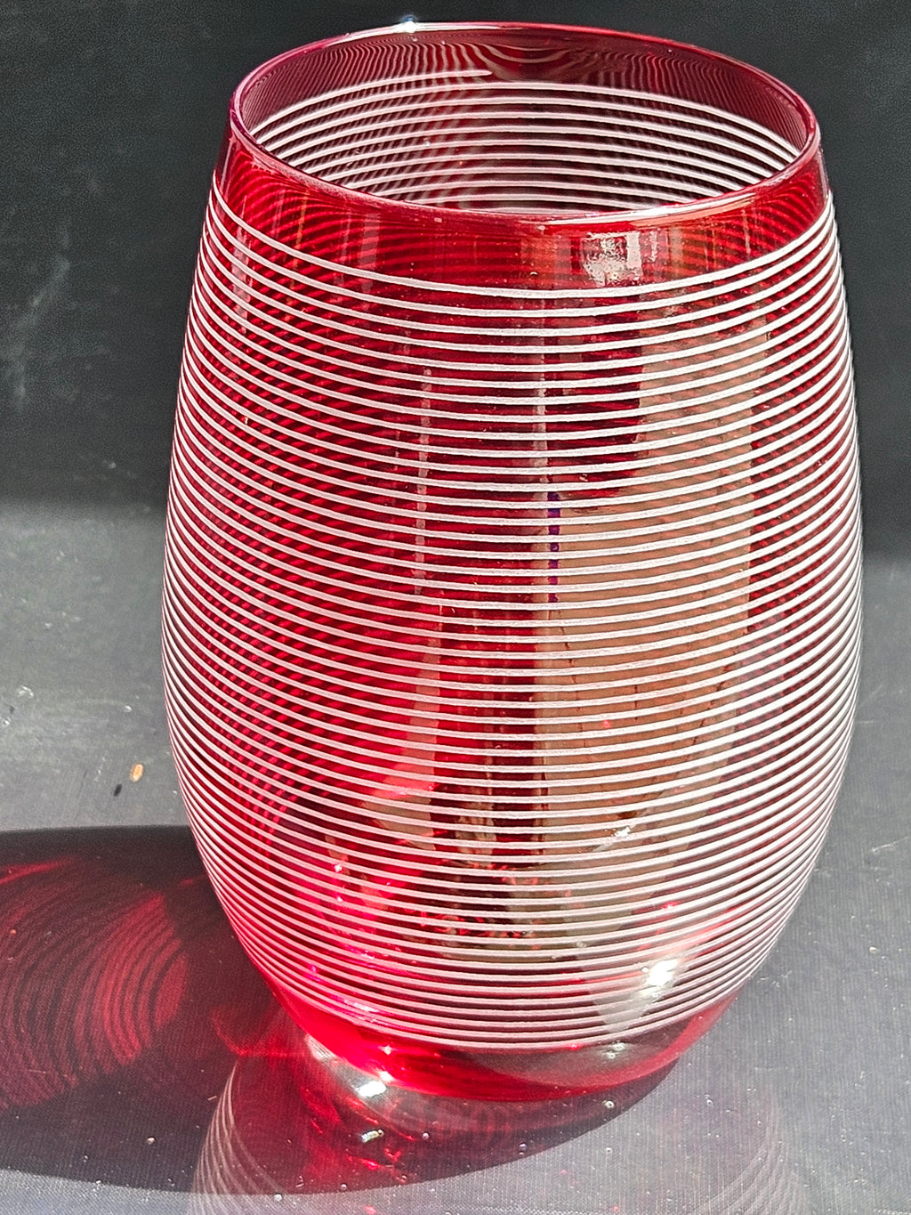 Mikasa Cheers Set of 4 Ruby Stemless Wine Glasses