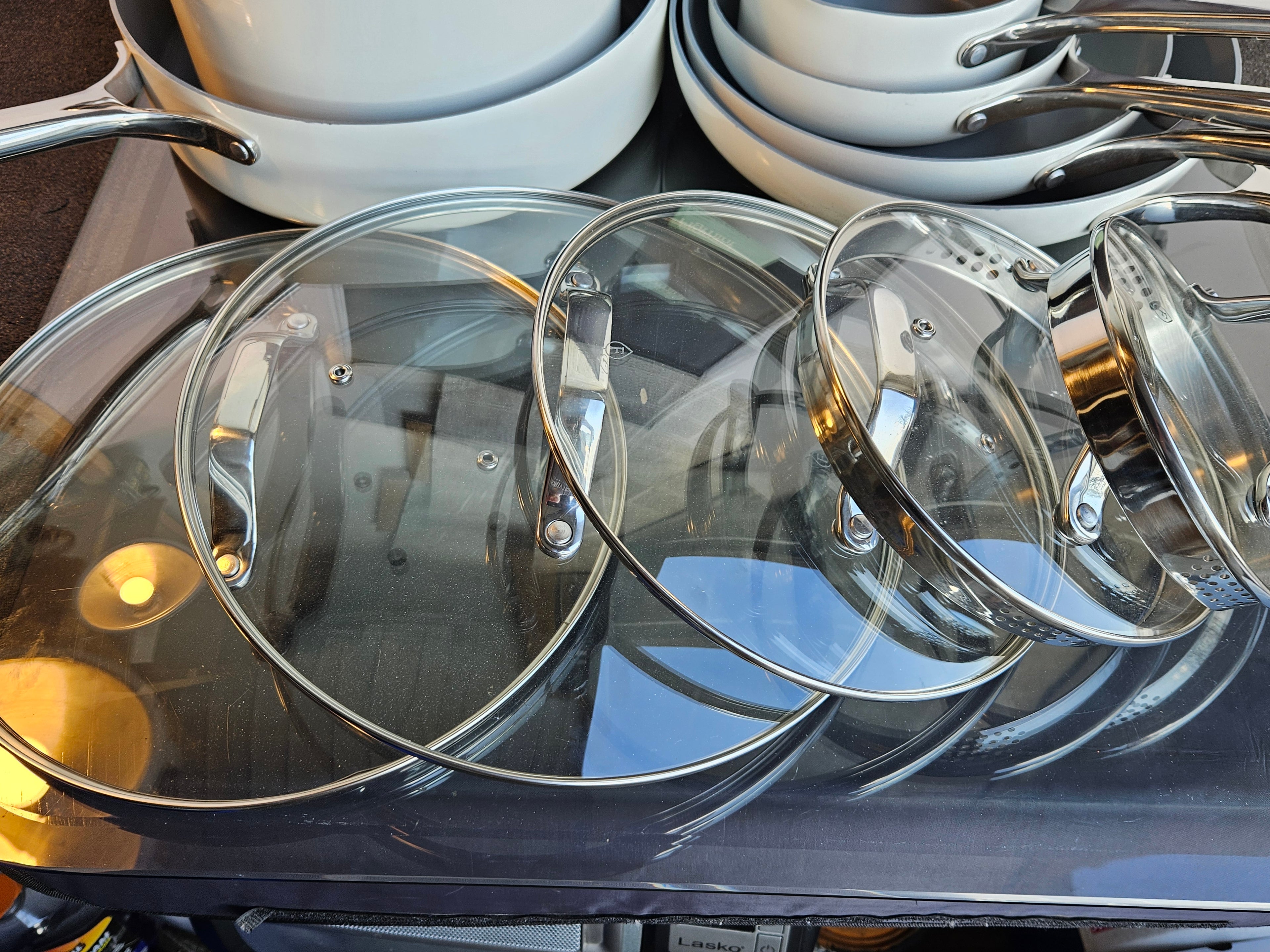 Figmint 12-Piece Nonstick Ceramic Coated Aluminum Cookware Set in Cream