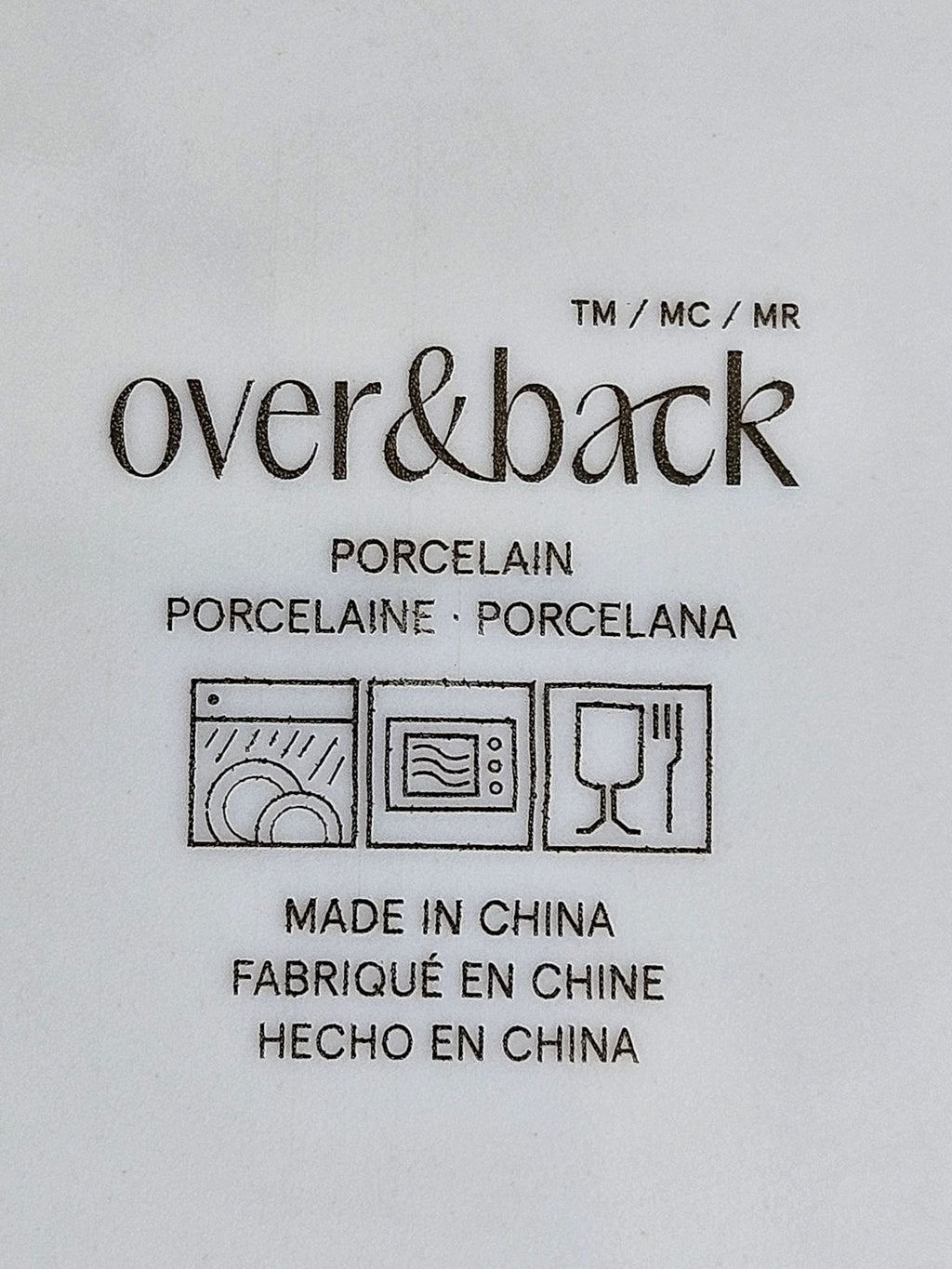 Over & Back Rimmed 12-piece Glossy Porcelain Dinnerware Set