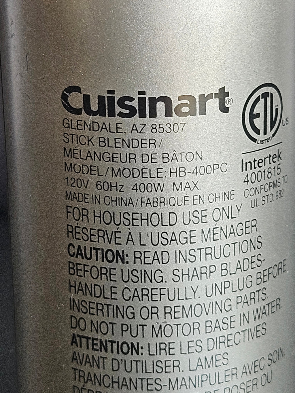 Cuisinart Smart Stick Variable Speed Hand Blender