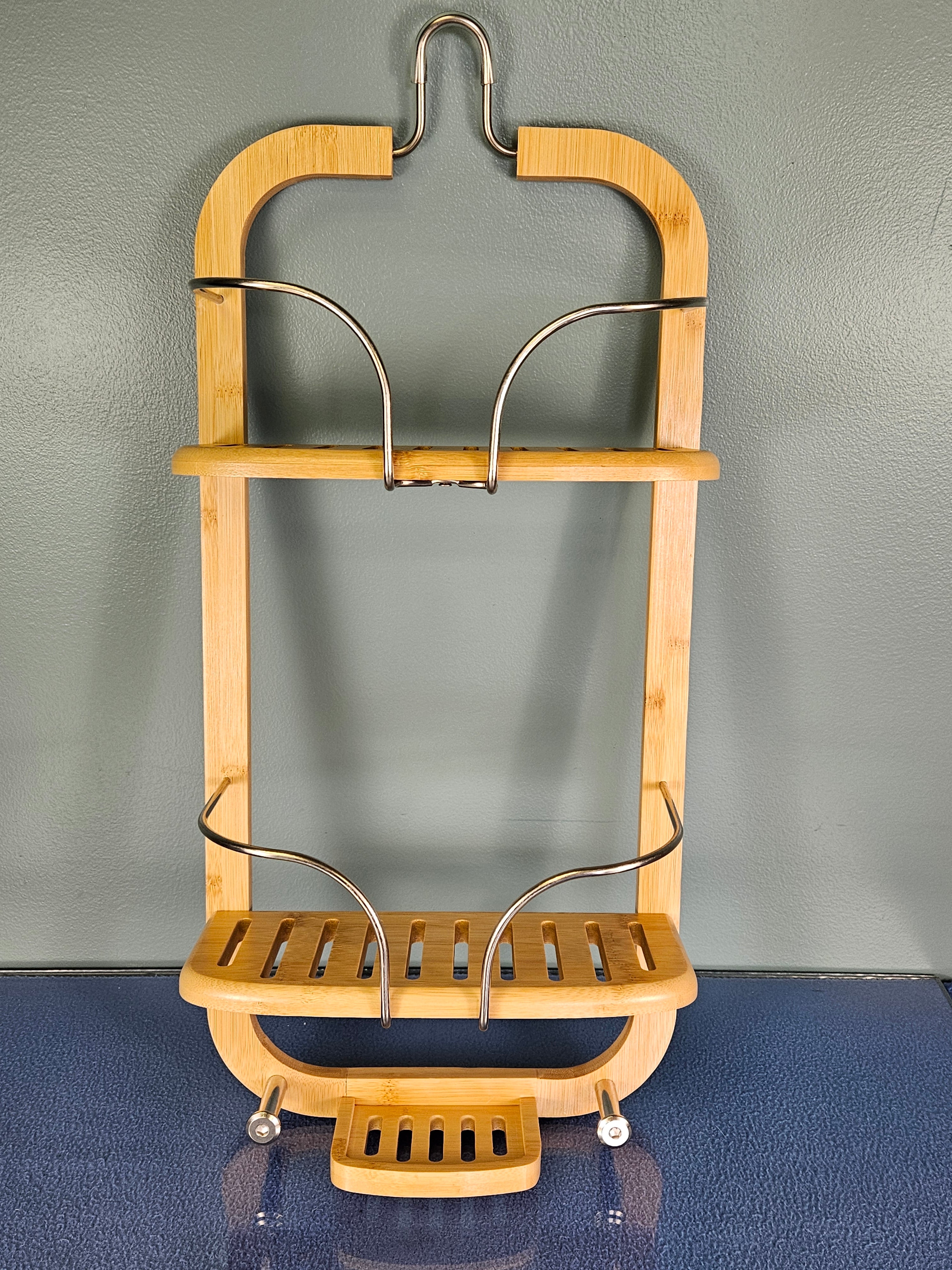 SereneLife Bamboo Hanging Shower Caddy with 3 Tiers