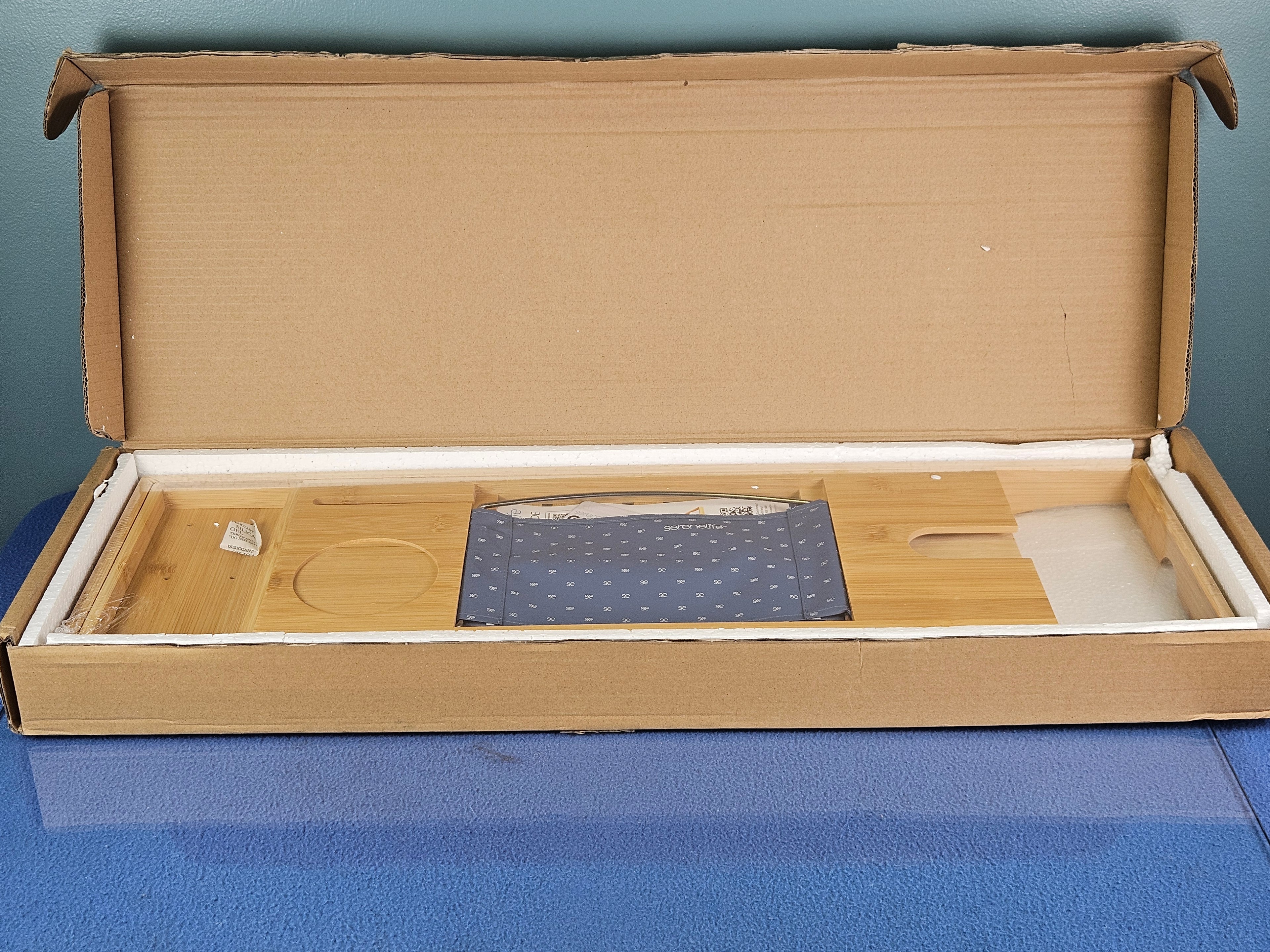 SereneLife Premium Bamboo Bathtub Tray Caddy