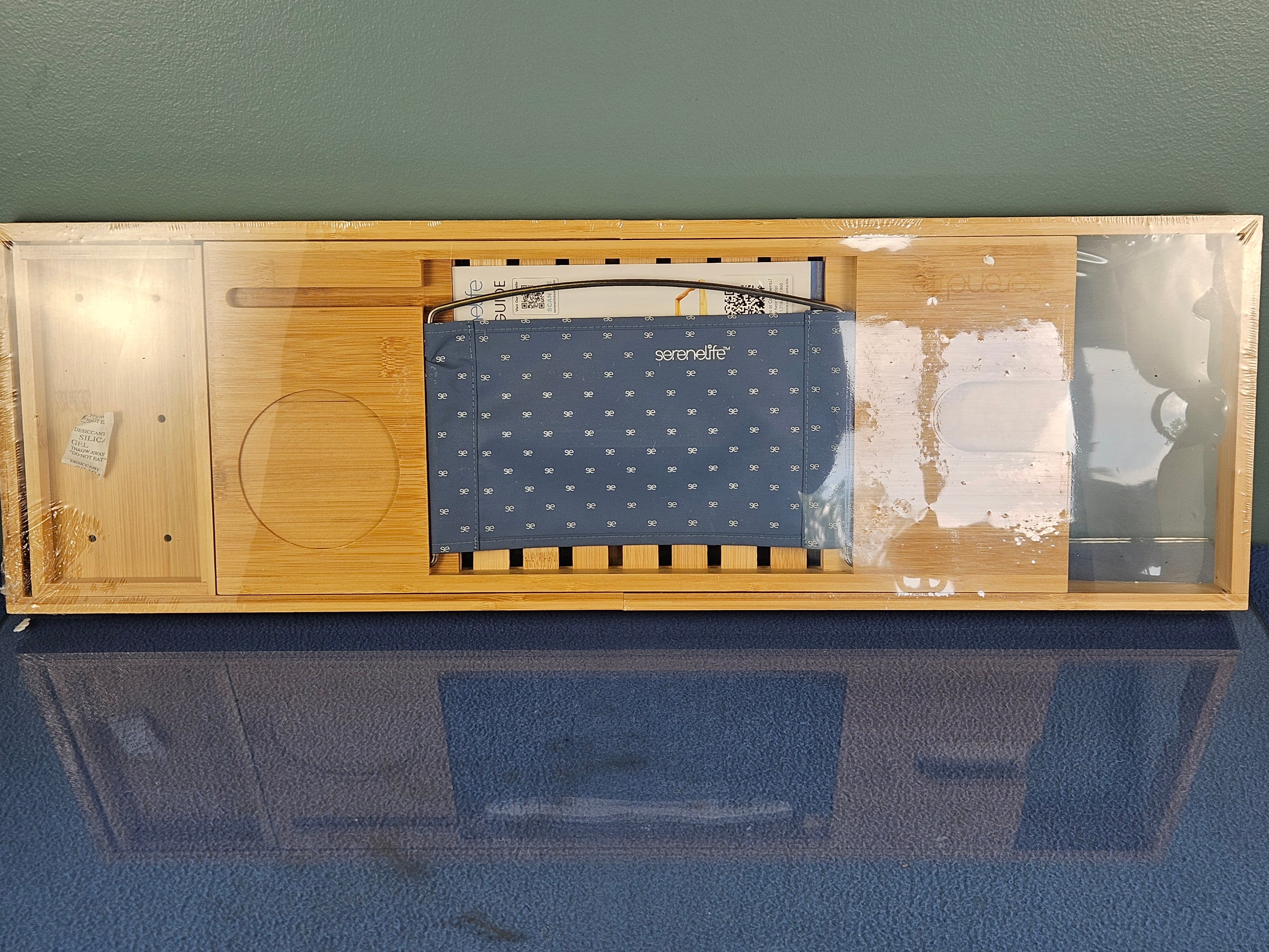SereneLife Premium Bamboo Bathtub Tray Caddy