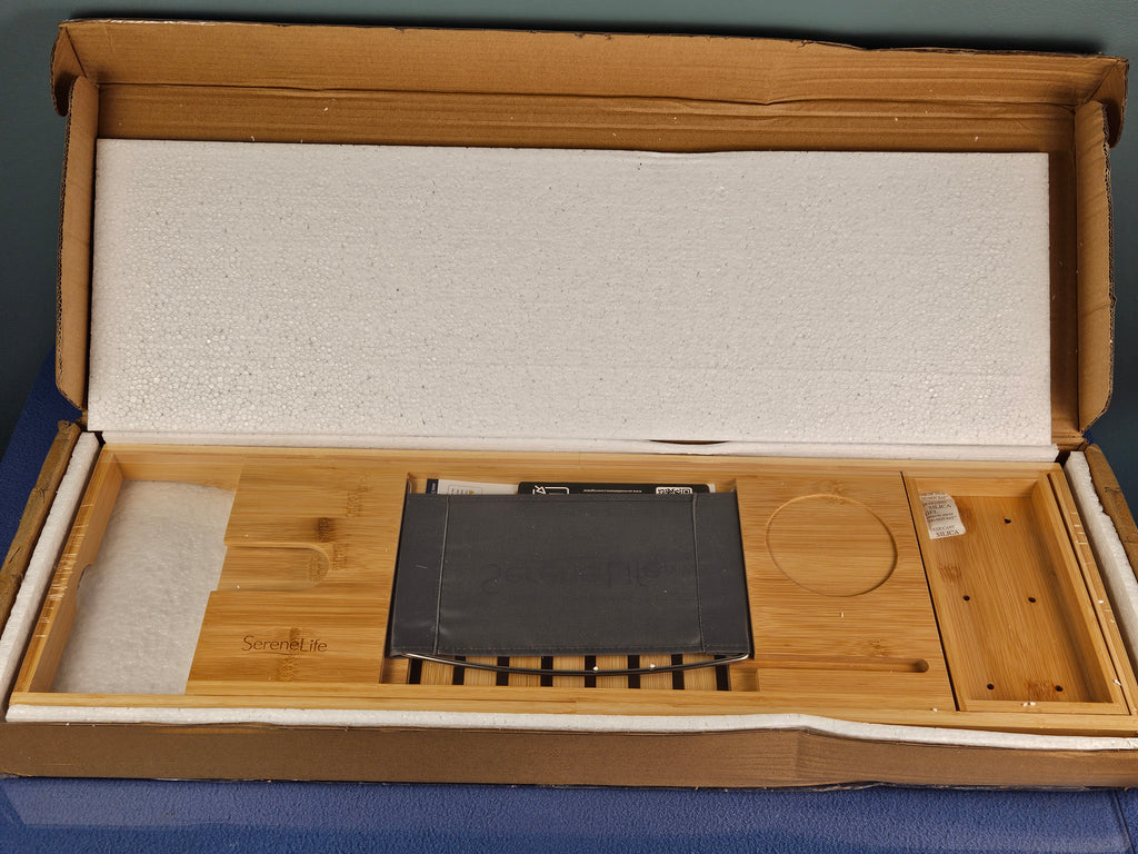 SereneLife Luxury Bamboo Bathtub Caddy Tray