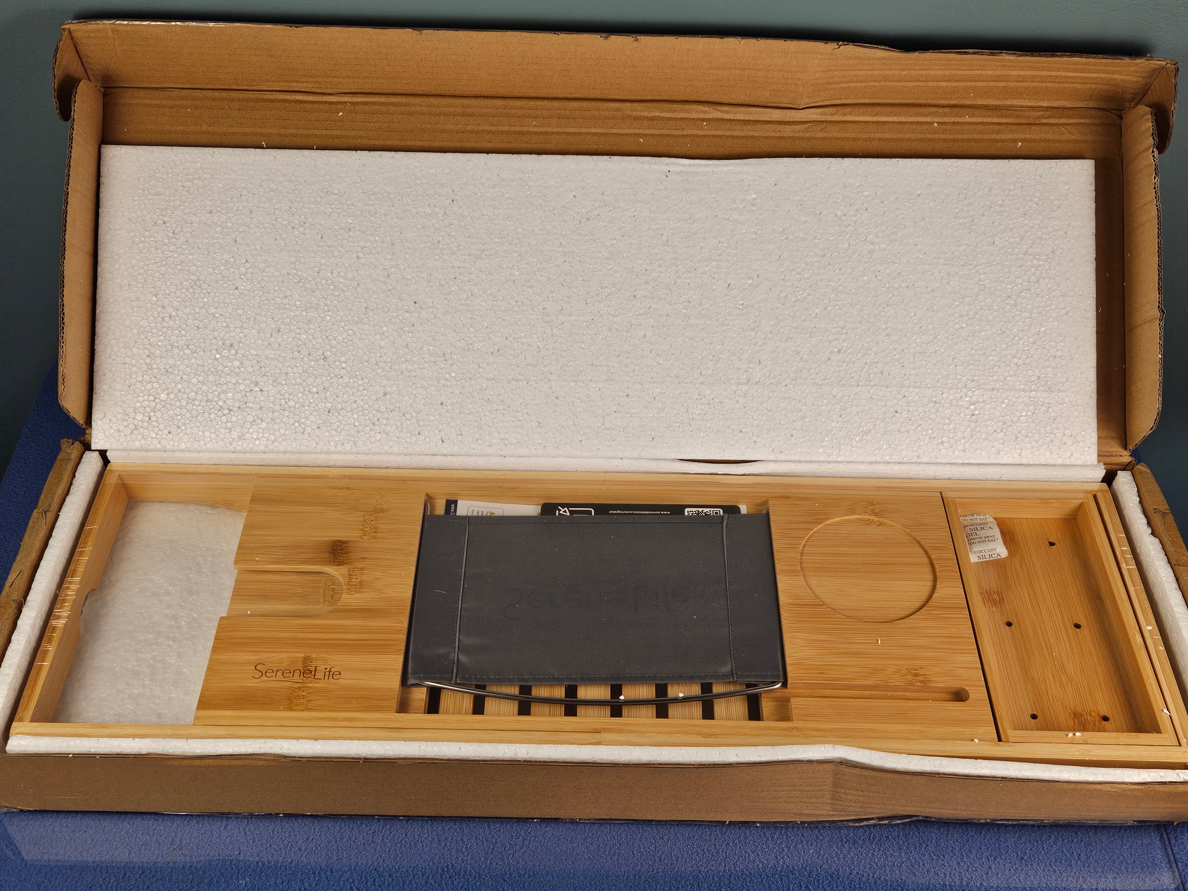 SereneLife Luxury Bamboo Bathtub Caddy Tray