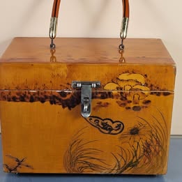 Vintage Japanese Wooden Handbag