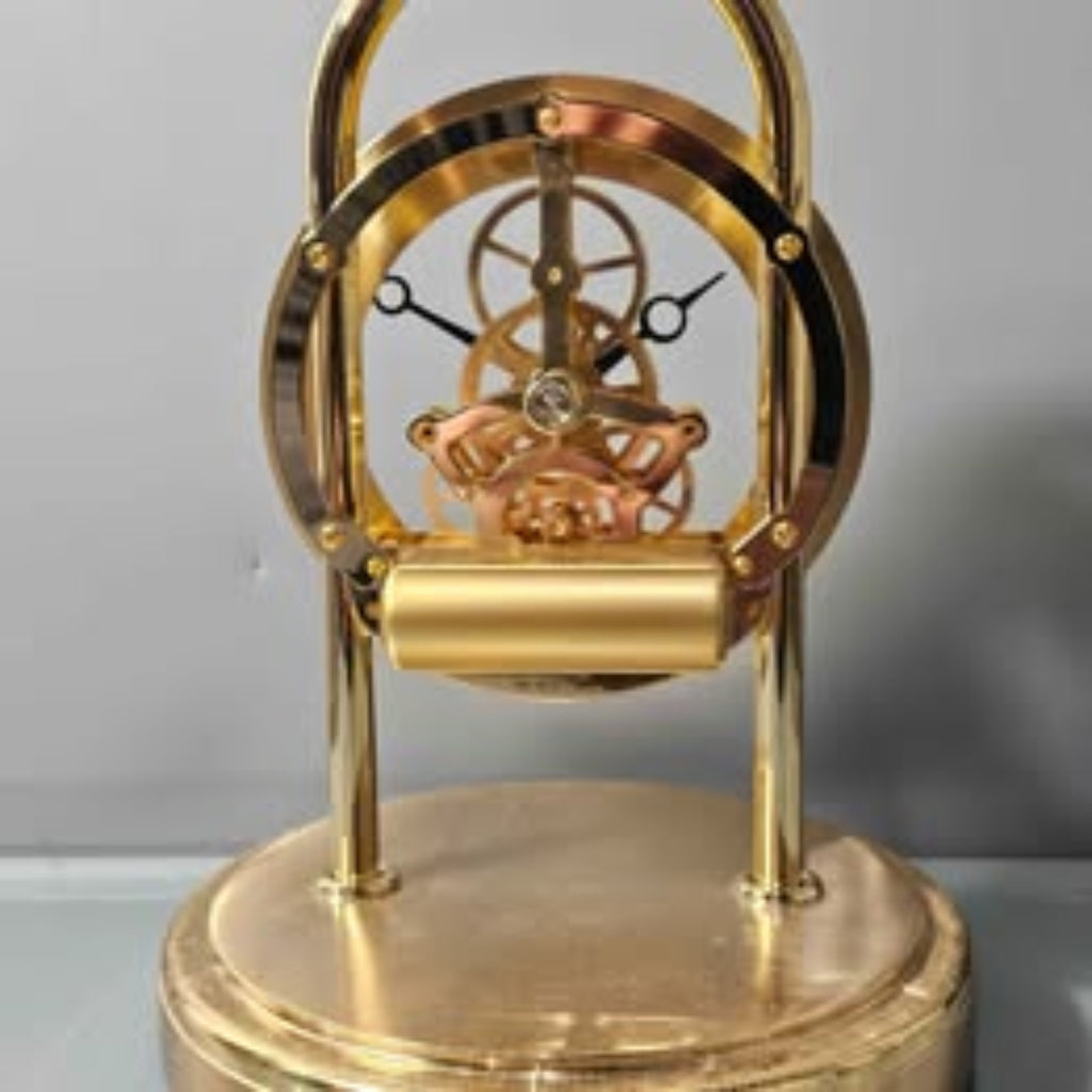 Vintage Seiko Quartz Glass Dome Skeleton Mantel Clock