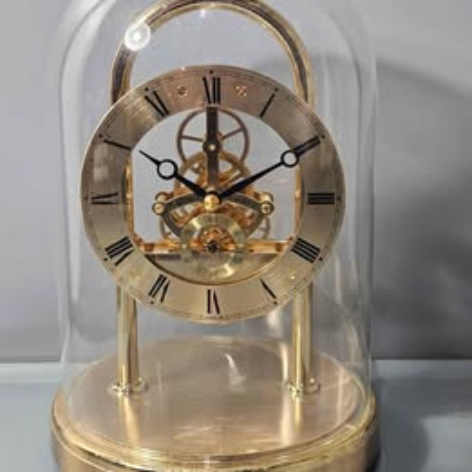 Vintage Seiko Quartz Glass Dome Skeleton Mantel Clock