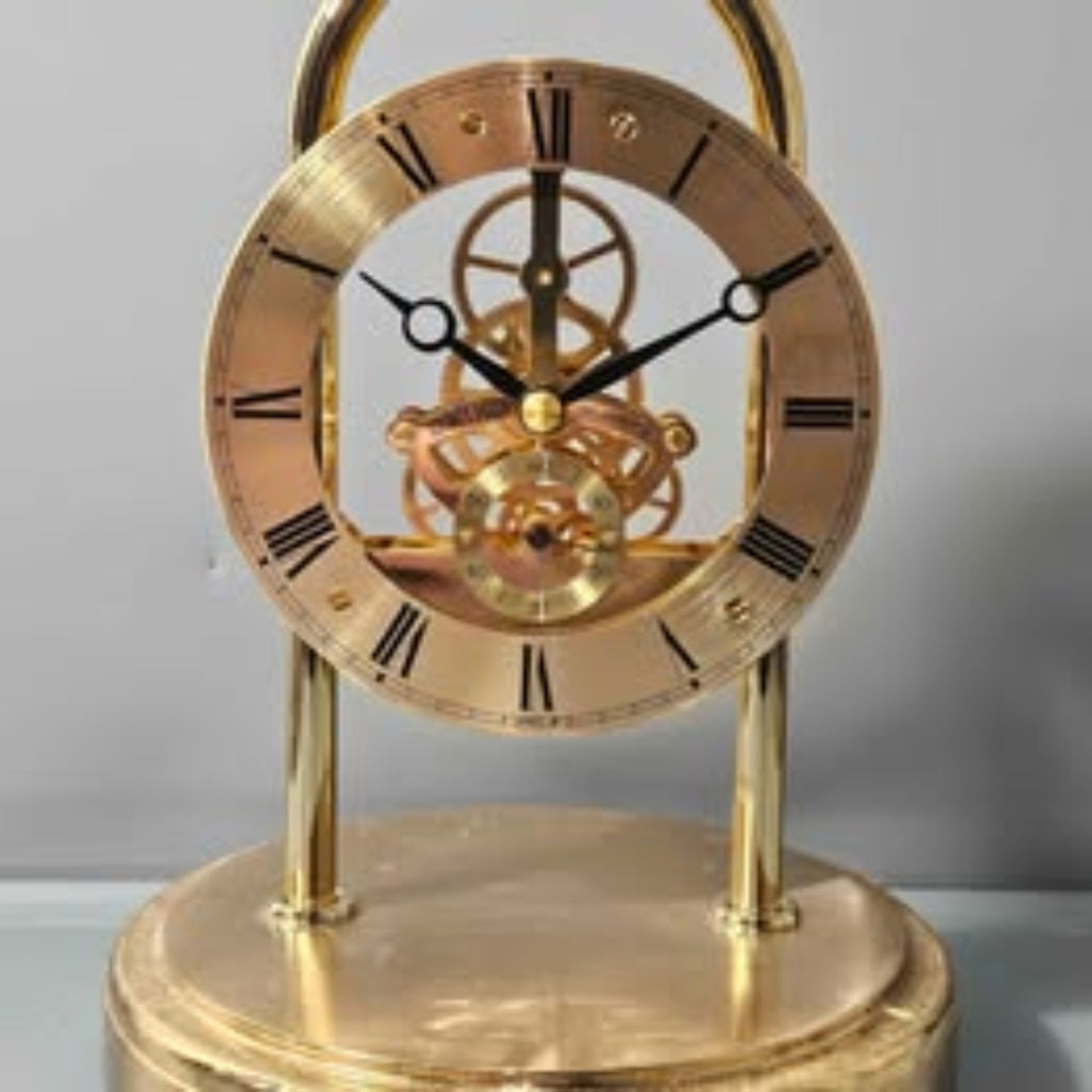 Vintage Seiko Quartz Glass Dome Skeleton Mantel Clock