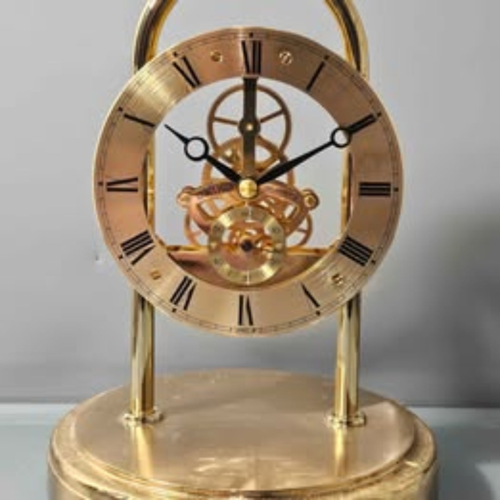 Vintage Seiko Quartz Glass Dome Skeleton Mantel Clock