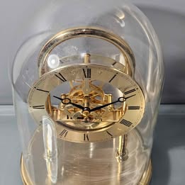 Vintage Seiko Quartz Glass Dome Skeleton Mantel Clock