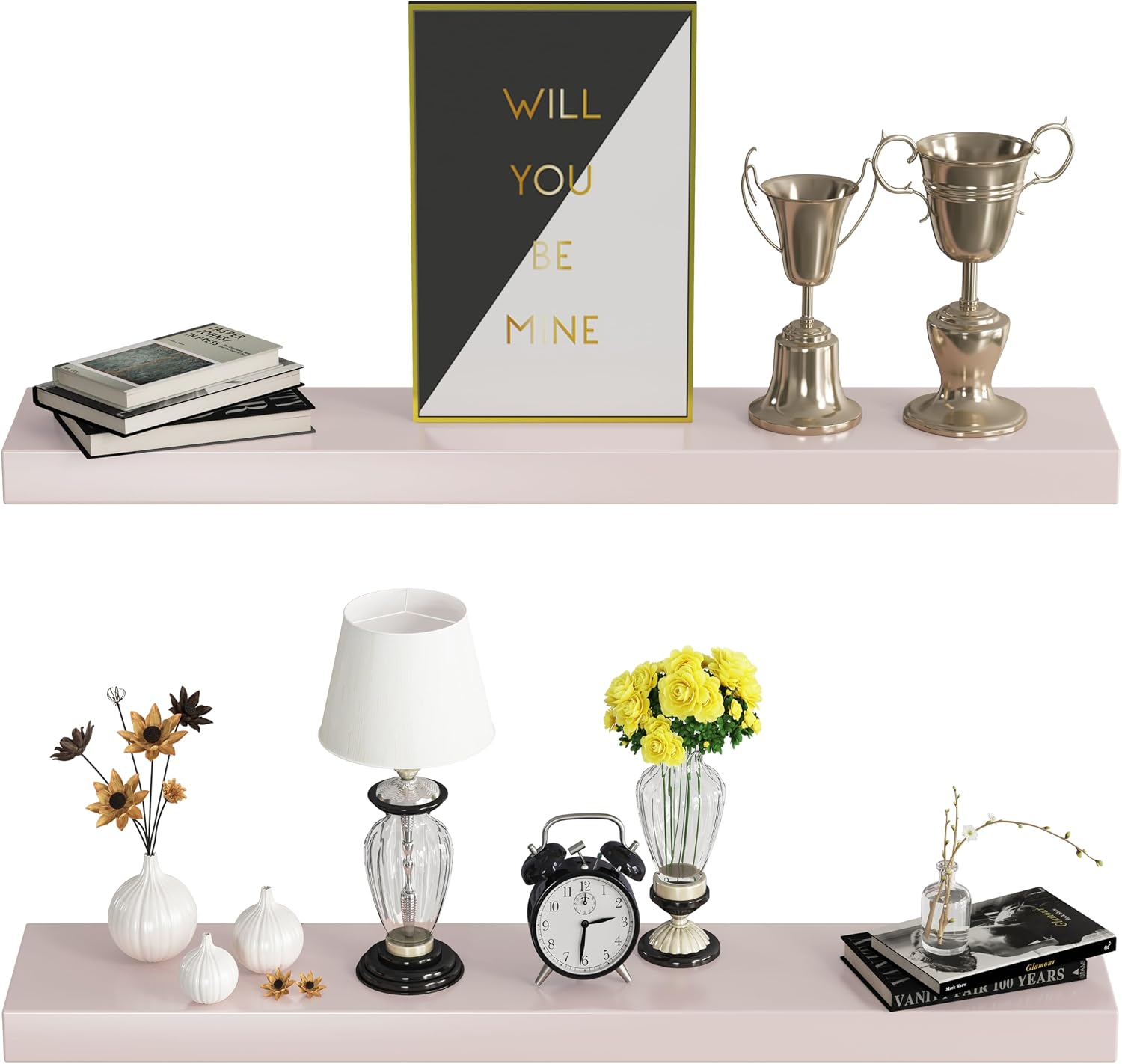 URBANCOZ Pink Floating Wall Shelf