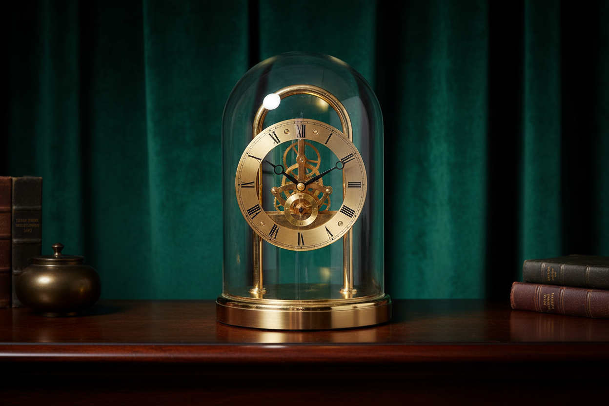 Gold Skeleton Clock Ad