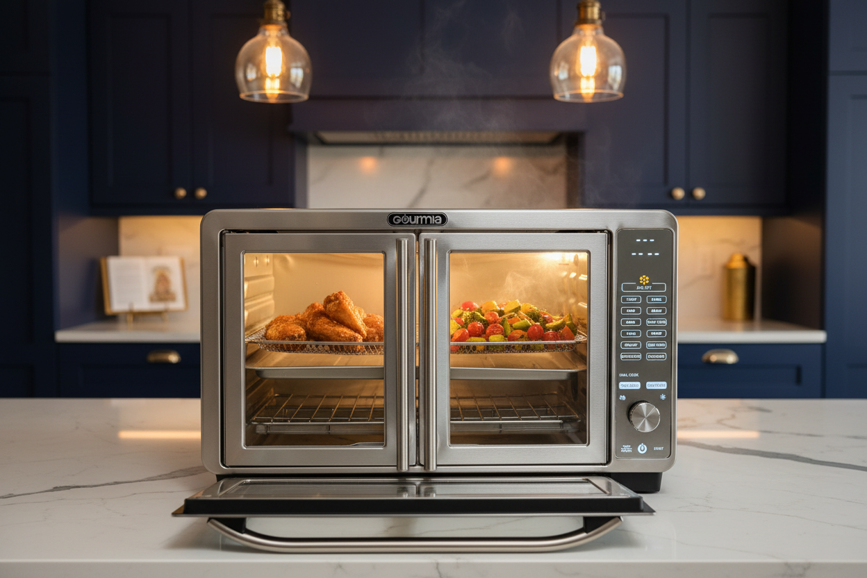 Gourmia Air Fryer Oven Ad - Enhanced Backdrop