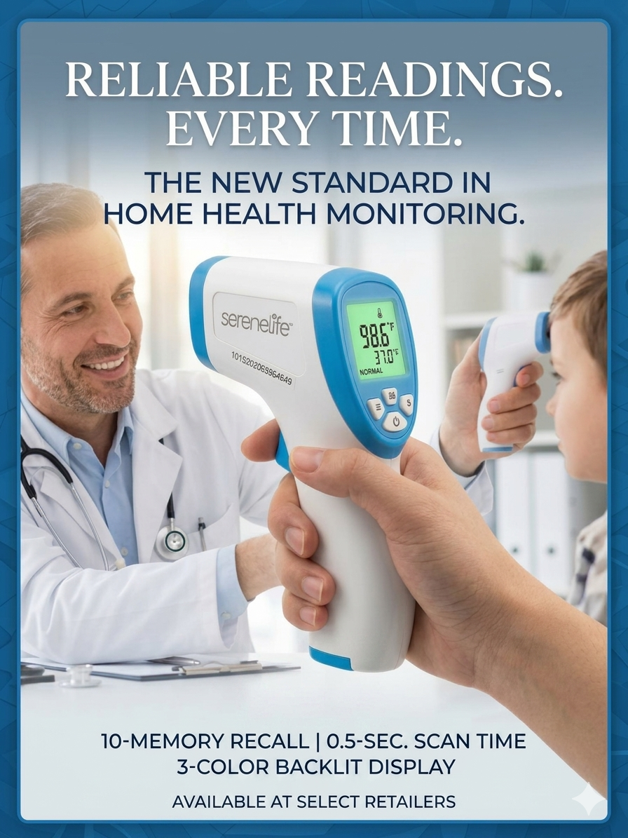 SereneLife Touchless Infrared Digital Thermometer