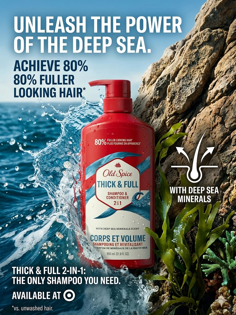 Old Spice Thick & Full 2-in-1 Shampoo & Conditioner in its Deep Sea Minerals ( 21.9 oz. )