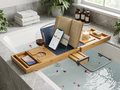 SereneLife Premium Bamboo Bathtub Tray Caddy