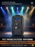 Pyle 10" 2-Way 1000W Wireless & Portable Bluetooth PA Speaker System