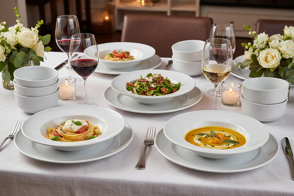 White Dinnerware Set Ad